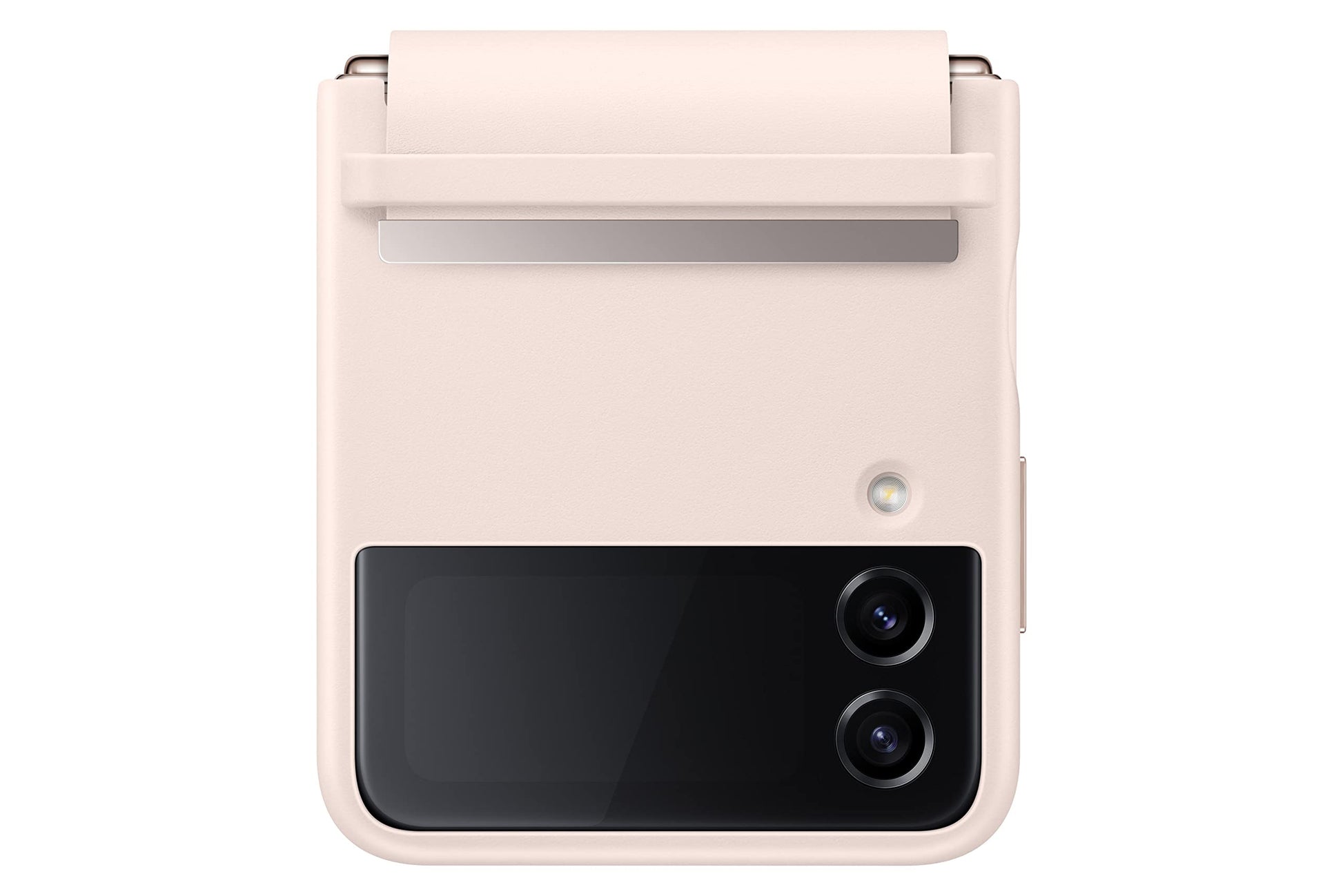 Funda de Piel Protectora Samsung Galaxy Z Flip4 melocotón Estilo Delgado Premium versión Estadounidense