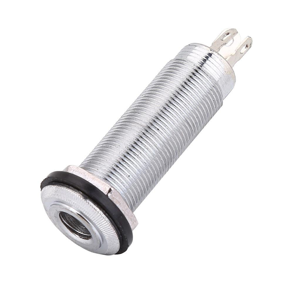Vbestlife Jack Guitarra Electrica,Toma De Enchufe para Guitarra Eléctrica, Enchufe Toma De Salida Entrada Jack Cilindro Roscado para Pastilla De Bajo Guitarra (Plata)