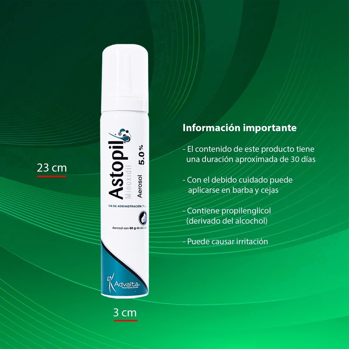 Espuma Minoxidil 5% Advaita Astopil Blanca Sin Aroma Unisex - Pack de 2
