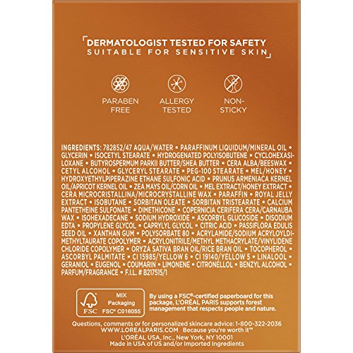 Face Moisturizer by L’Oreal Paris, Age Perfect Hydra-Nutrition Day Cream with Manuka Honey Extract and Nurturing Oils, Anti-Aging Cream to Firm and Improve Elasticity on Dry Skin, Paraben Free, 1.7 oz