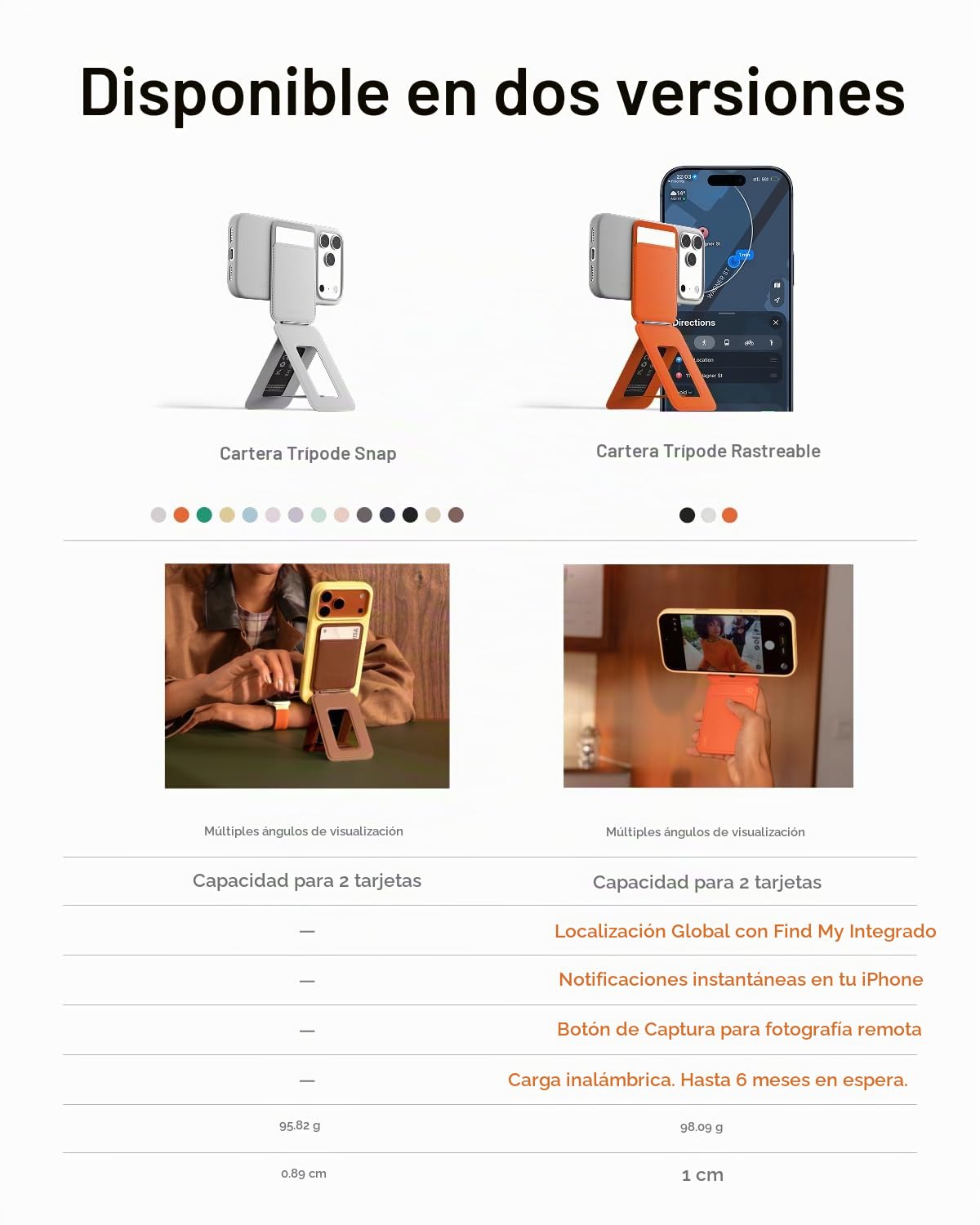 Portafolios de Trípode MOFT MagSafe Find 4 en 1 Rastreable para Selfie
