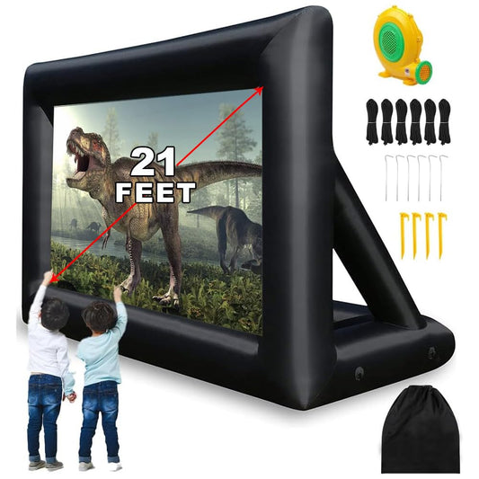 Pantalla de Proyector Inflable de 21 Pies para Interiores, Pantalla Inflable para Proyector, Pantalla Inflable para Películas con Soplador, Pantalla de Proyección de Cine Inflable Portátil