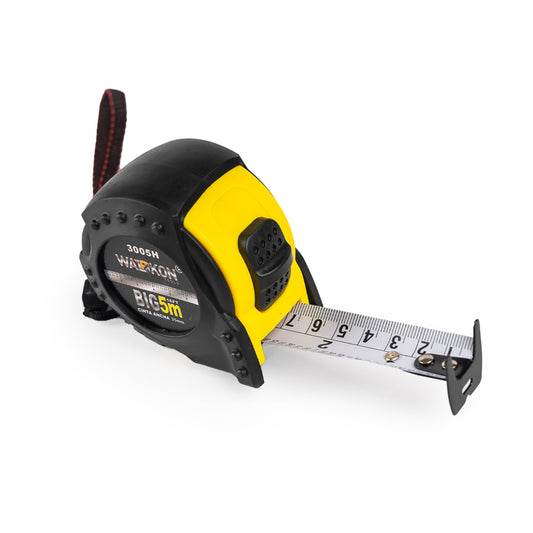 Flexómetro WALKON Blanco Hule contra Impacto 5 Metros