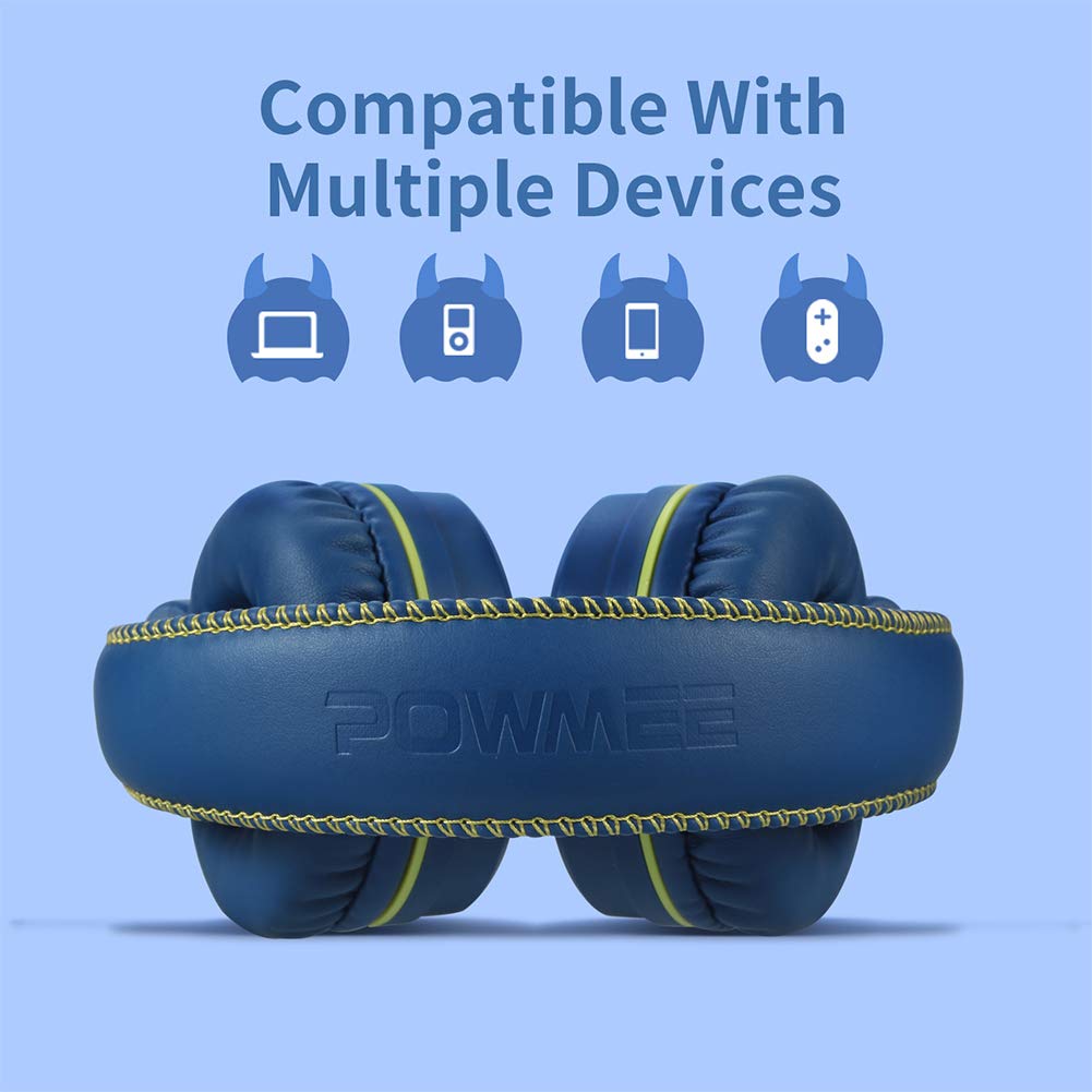 Auriculares Powmee M1 Azul Cableados y Antienredos para Niños