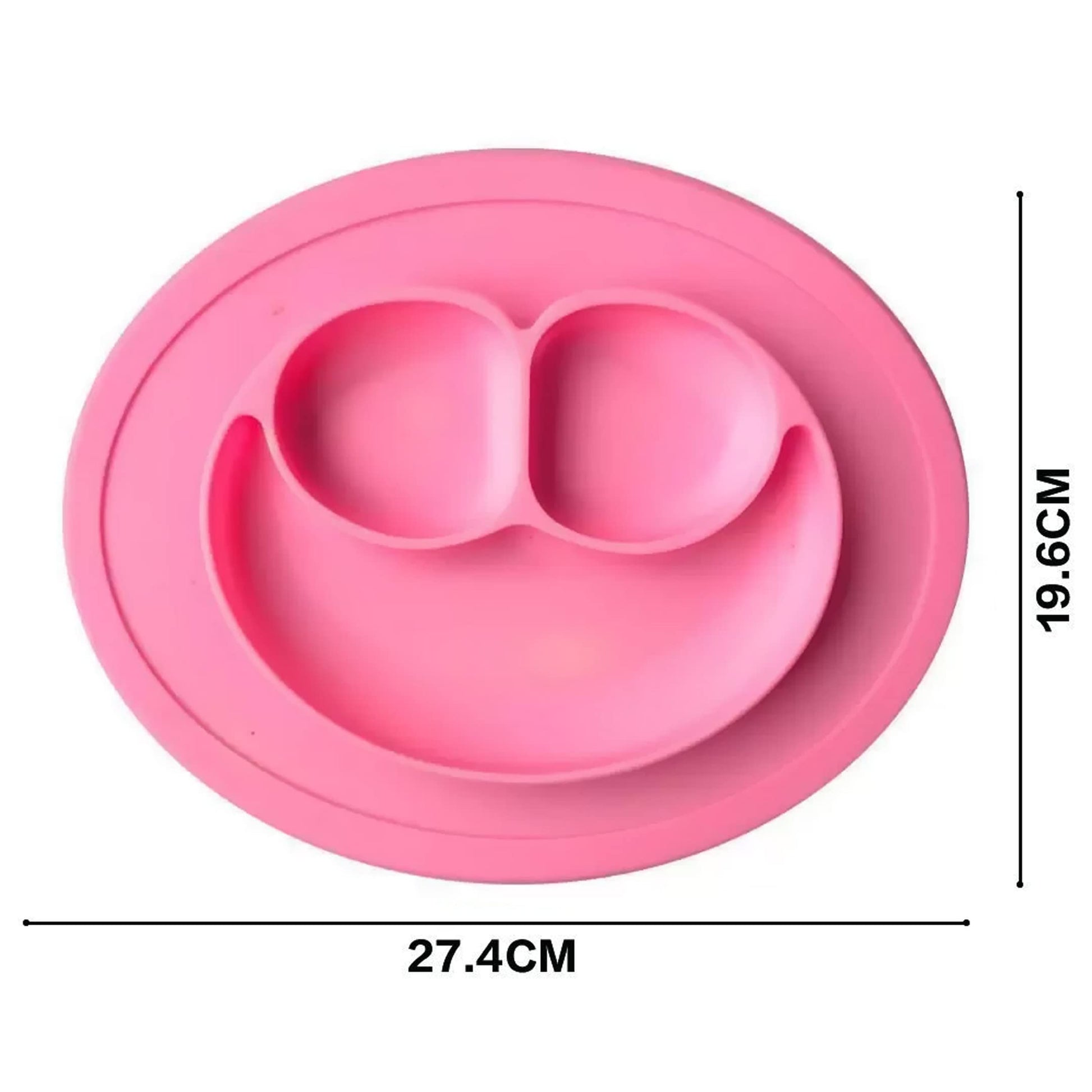 DARA BABY | Kit de 2 Platos de Silicona para Bebé | Set de Alimentación | Baberos de Silicona | Forma Redonda Antideslizante | Libre de BPA, Resistente a Temperaturas | Evita Derrames (Rosa/Morado)