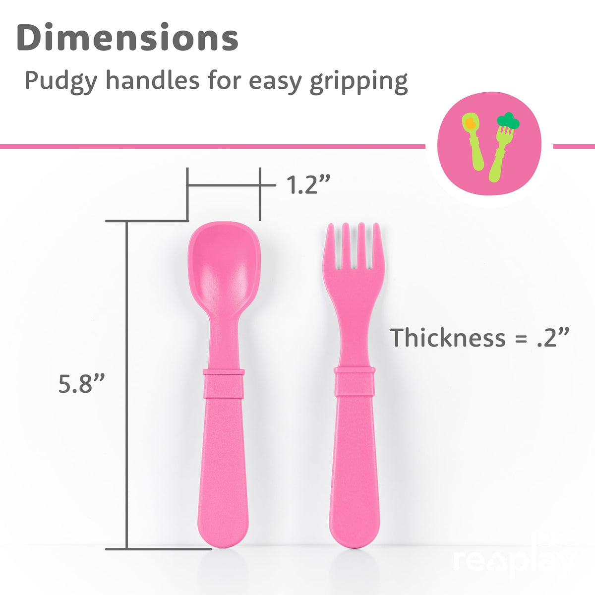 Re-Play Juego de platos y utensilios divididos de 3 x 3 pulgadas, juego de tenedores y cucharas para niños pequeños, apto para lavaplatos y microondas, fabricado en Estados Unidos, princesa