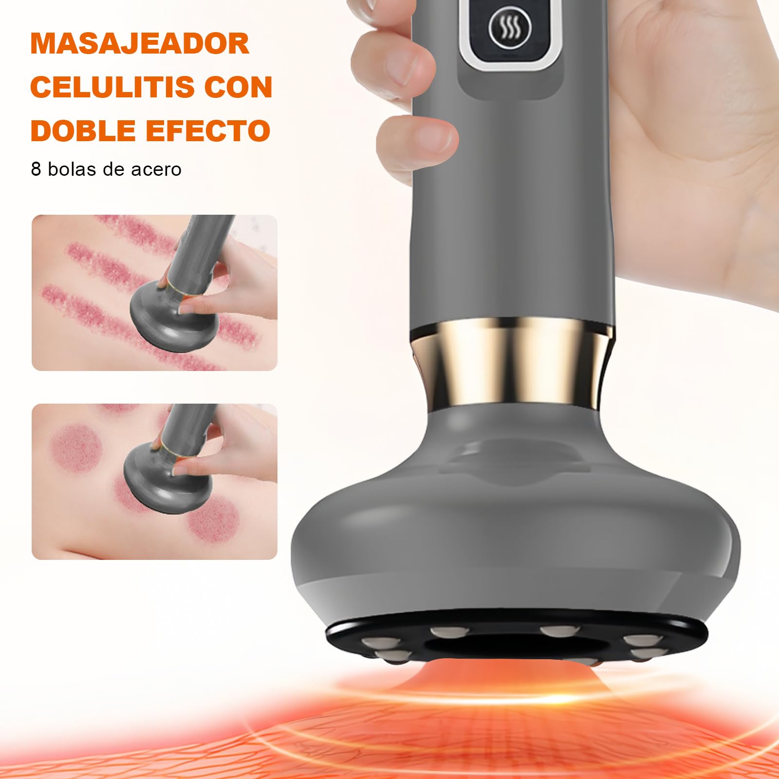 CAVIGLTE Masajeador de Espalda, 12 Niveles Masajeador Celulitis, Masajeadors EléCtrico para Cintura, Brazos y Piernas