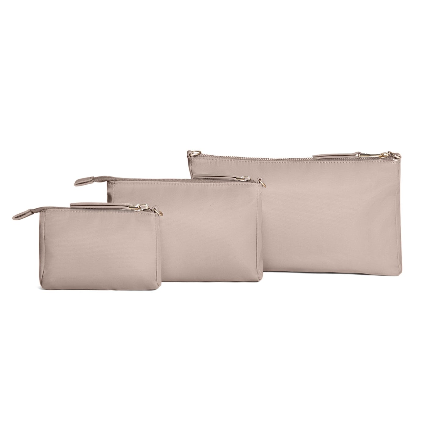 JuJuBe - Juego de bolsa de 3 piezas, bolsas organizadoras para pañales, bolso convertible a pequeño con correa cruzada, perfecto para viajes, bolsa de cosméticos o maquillaje, grande, mediano y