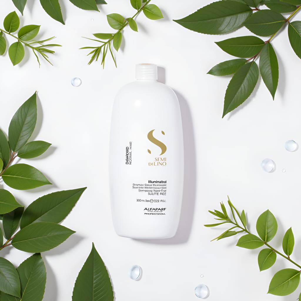 Alfaparf Milano Semi Di Lino Diamond Shine Illuminating Low Shampoo - Sulfate Free - For Normal Hair - SLS, Paraben and Paraffin Free - Safe on Color Treated Hair - Professional - 33.8 fl. oz.