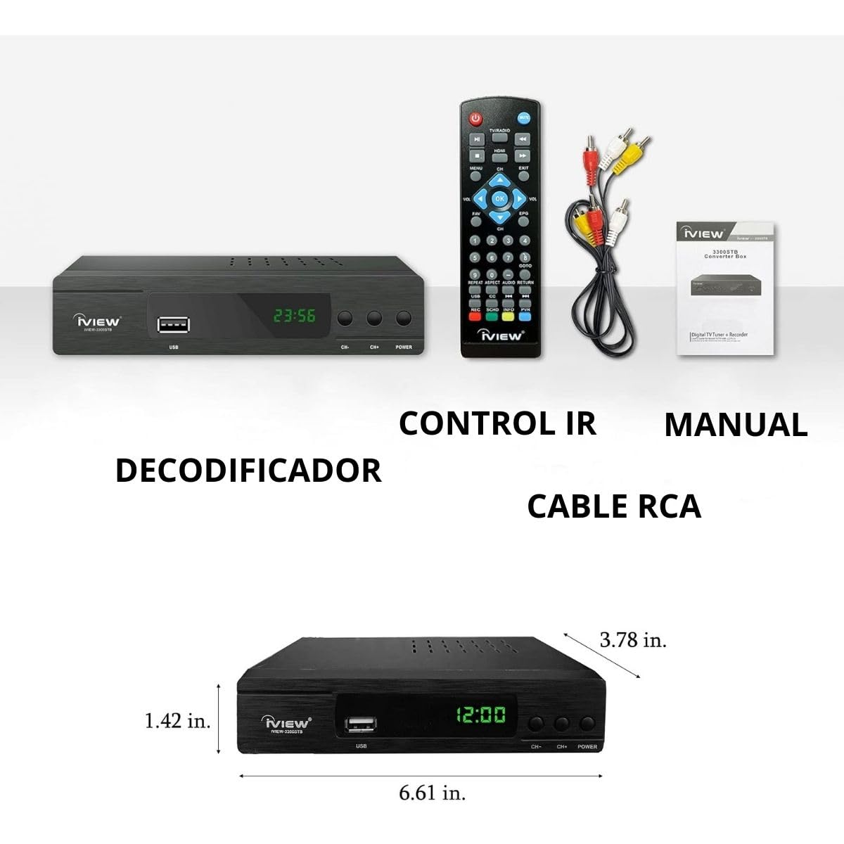 LUXVI 📺 Decodificador Full HD 1080p - Sintonizador Digital para Televisores Convencionales - Grabación PVR y Control Remoto Incluido