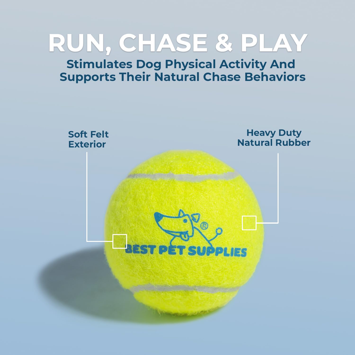 Best Pet Supplies - Juguetes de Tenis chirriantes para Perros, Paquete de 4, Juguetes interactivos de Alta Resistencia para lanzar y Buscar, apoya el Ejercicio y el Entrenamiento de Comportamiento