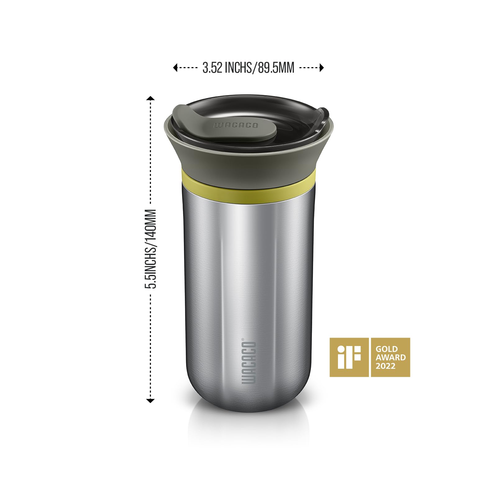 Cafetera WACACO Cuppamoka Acero Inoxidable Portátil de Goteo Manual 10 fl oz con Filtros de Papel