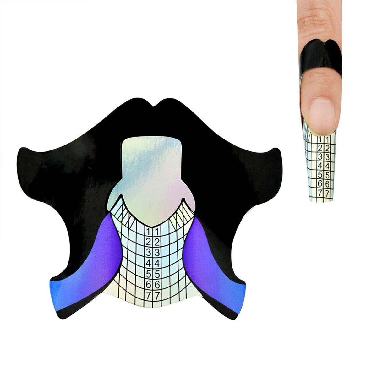 Calcomanías para Uñas HJ-NTF050 Negro y Arco Iris 100 Piezas