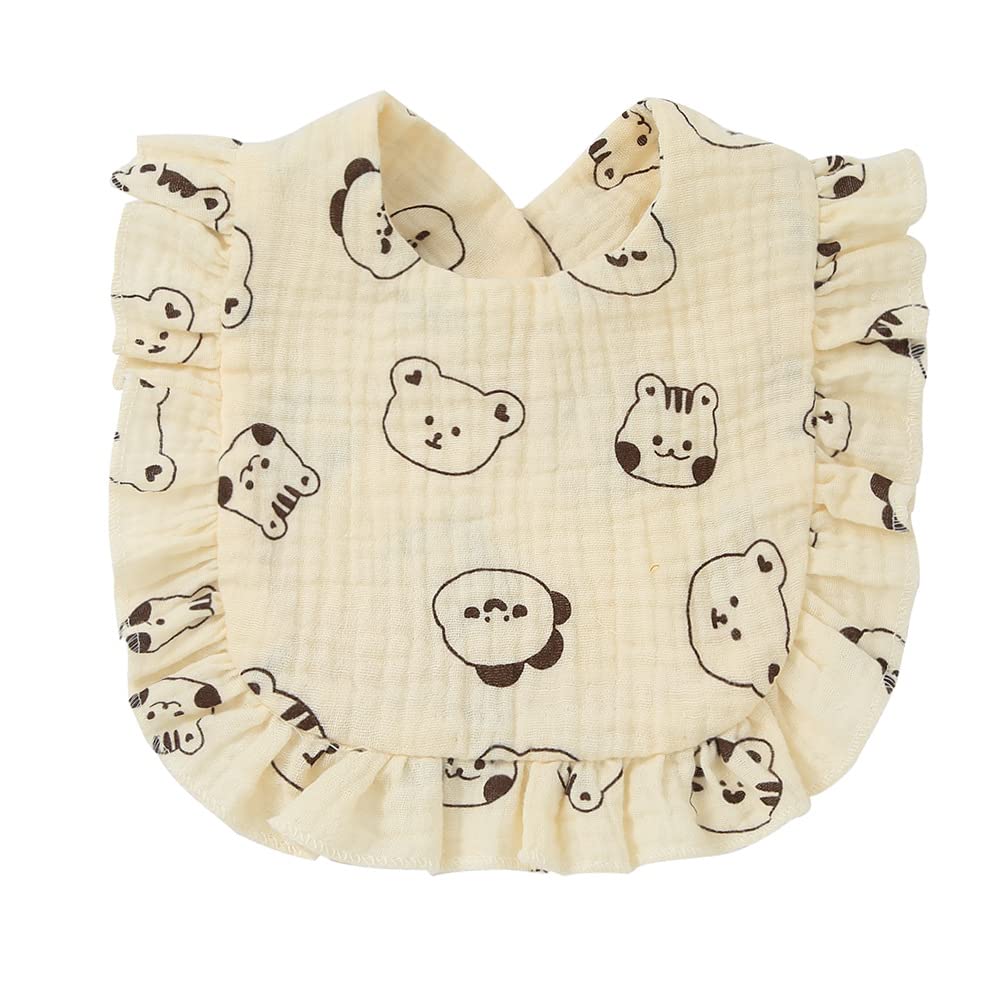 Juego de 4 baberos de muselina sólida para bebé, unisex, para niños y niñas, de algodón, ajustables, para dentición, alimentación