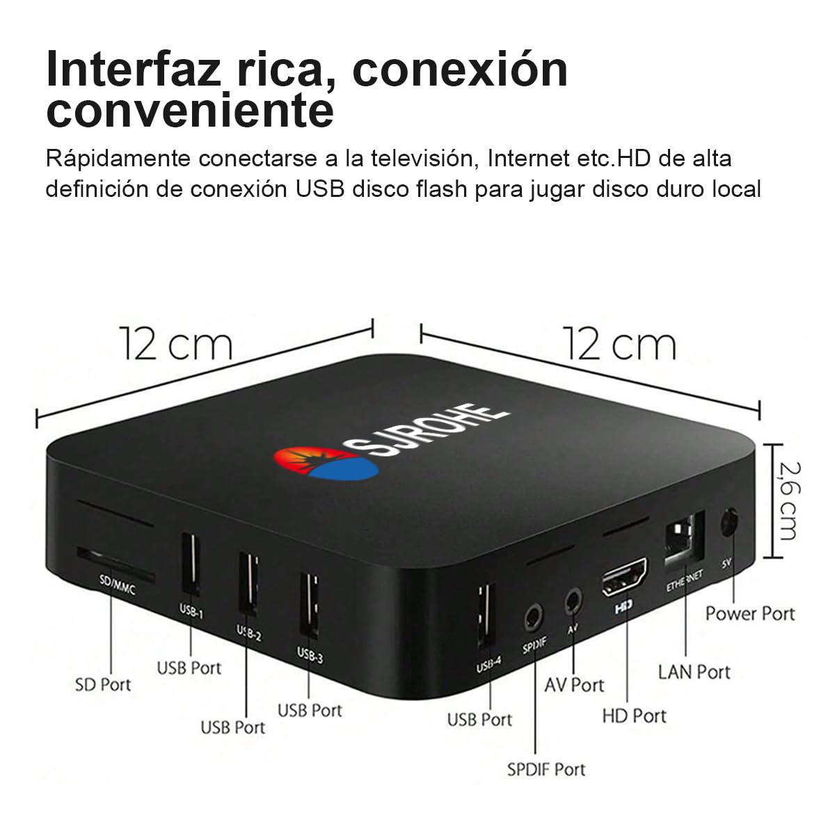 BJLBOJEY TV Box,Android TV Box con 4GB RAM 32GB ROM, TV Box 4K con Android 13.0, 2.4/5G Doble WiFi,HDR10+,Control Remoto IR