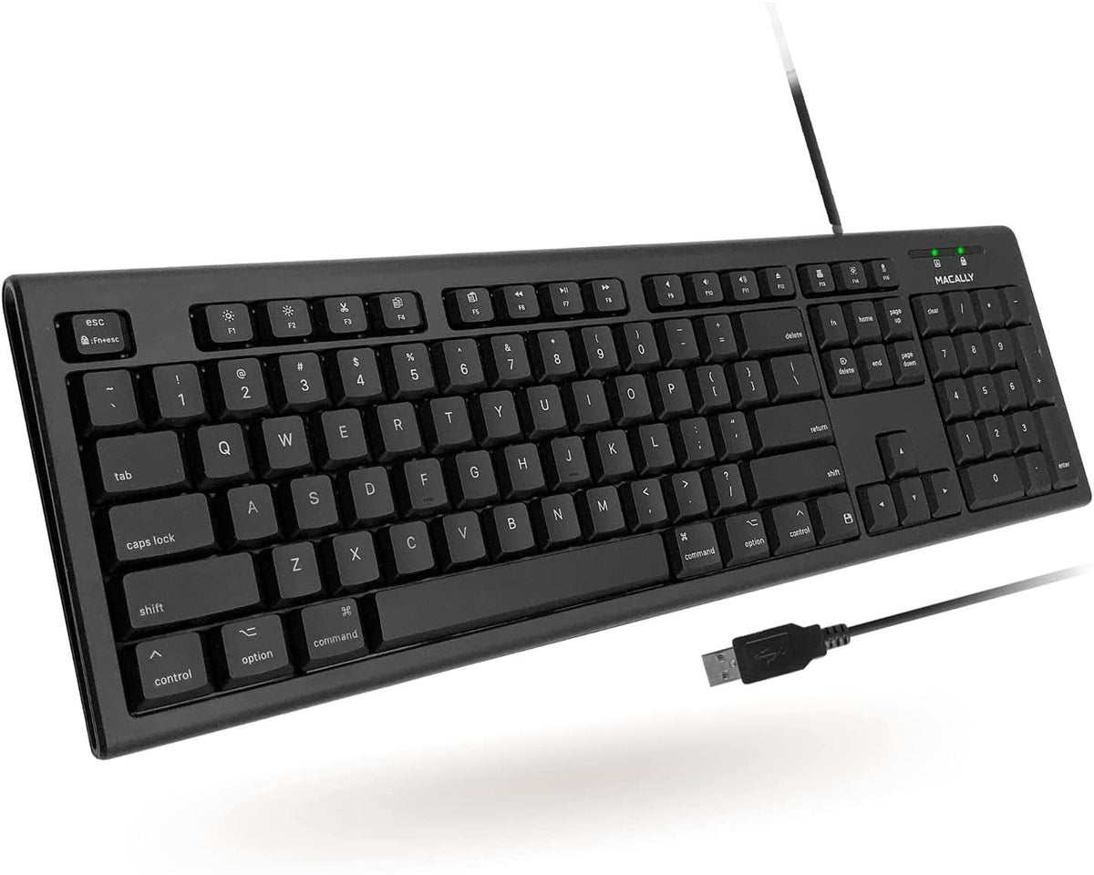 Teclado Macally Blanco con Cable y Almohadilla Numérica para Mac