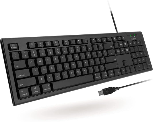 Teclado Macally Blanco con Cable y Almohadilla Numérica para Mac