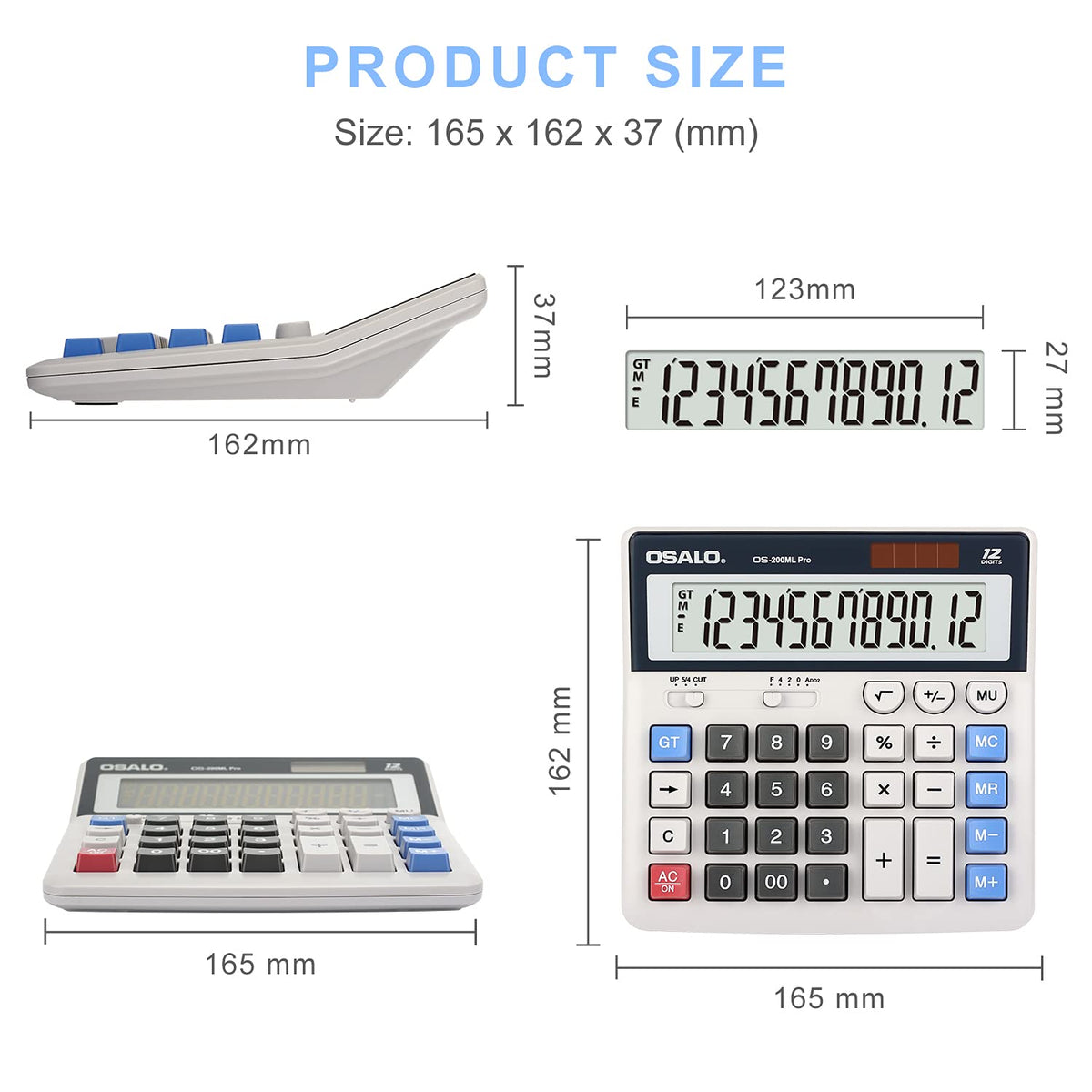 Calculadora de Escritorio OSALO Pantalla Extra Grande Dígitos para Oficina