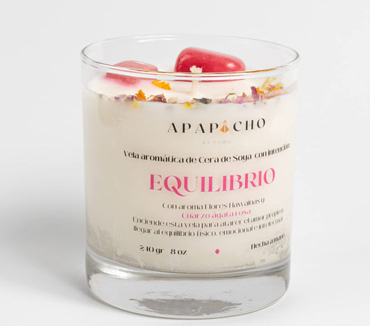Fuwu, velas aromaticas relajantes de cera de soya con cuarzos naturales, velas decorativas hechas a mano con hierbas de olor, aromatizantes para hogar, velas aromaticas (Flores hawaianas con Sandía)