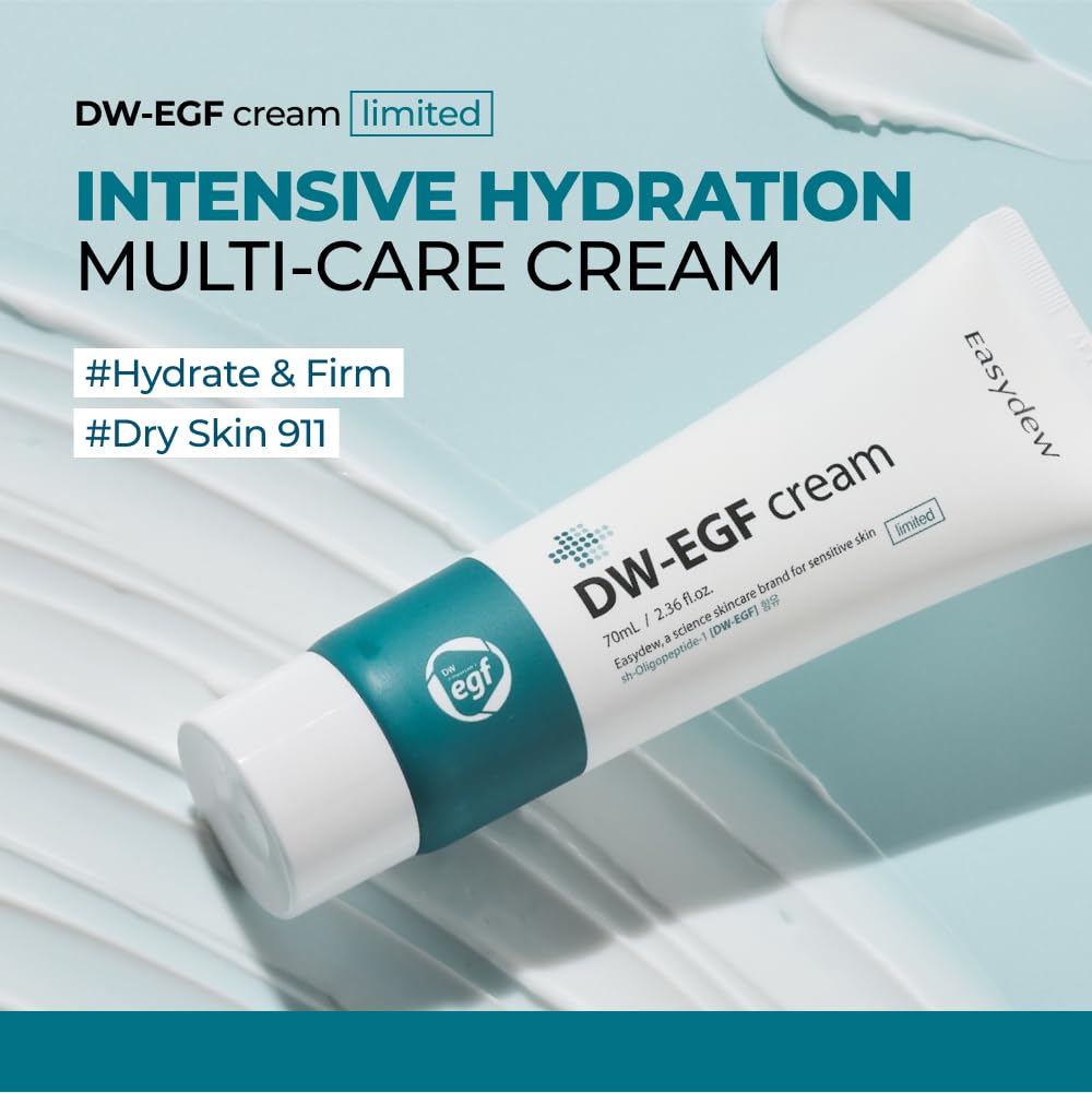 EASYDEW DW-EGF Cream Limited 2.4 oz - Anti-Aging Moisturizer with Human Epidermal Growth Factor & Hyaluronic Acid Collagen to Rejuvenate & Regenerate Cells,Softer Skin, Light weight Refreshing Cream