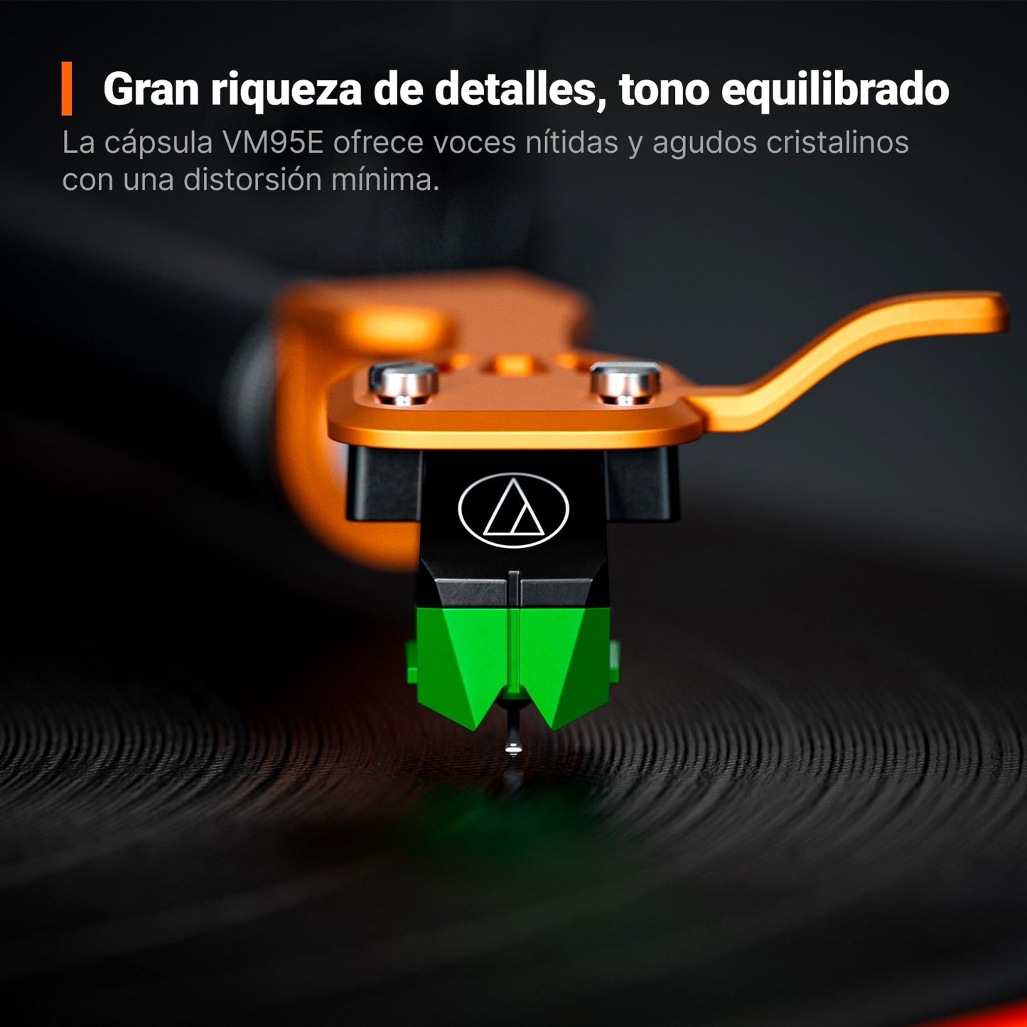 Fosi Audio Luna3 Tocadiscos estéreo impulsado por correa y reproductor de discos de vinilo de alta fidelidad con cartucho VM95E | Totalmente manual | 2 RCA | 2 velocidades | Anti-resonancia |