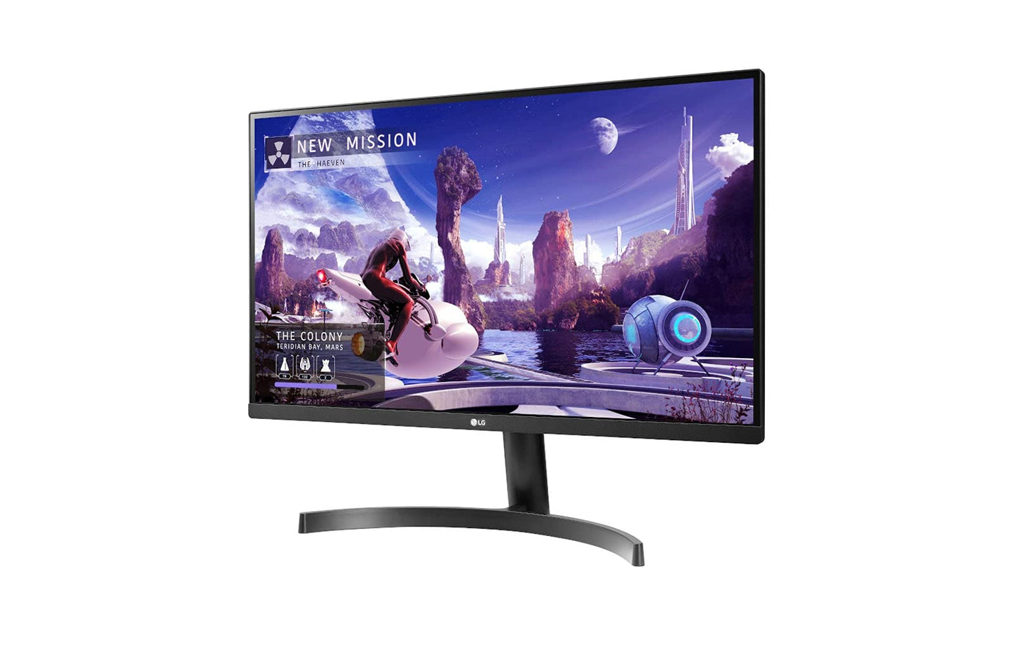 LG 27QN600-B visualización IPS de 27 Pulgadas QHD (2560 x 1440) con FreeSync, sRGB 99% Gama de Colores, HDR10 con un diseño virtualmente sin Bordes de 3 Lados, Color Negro