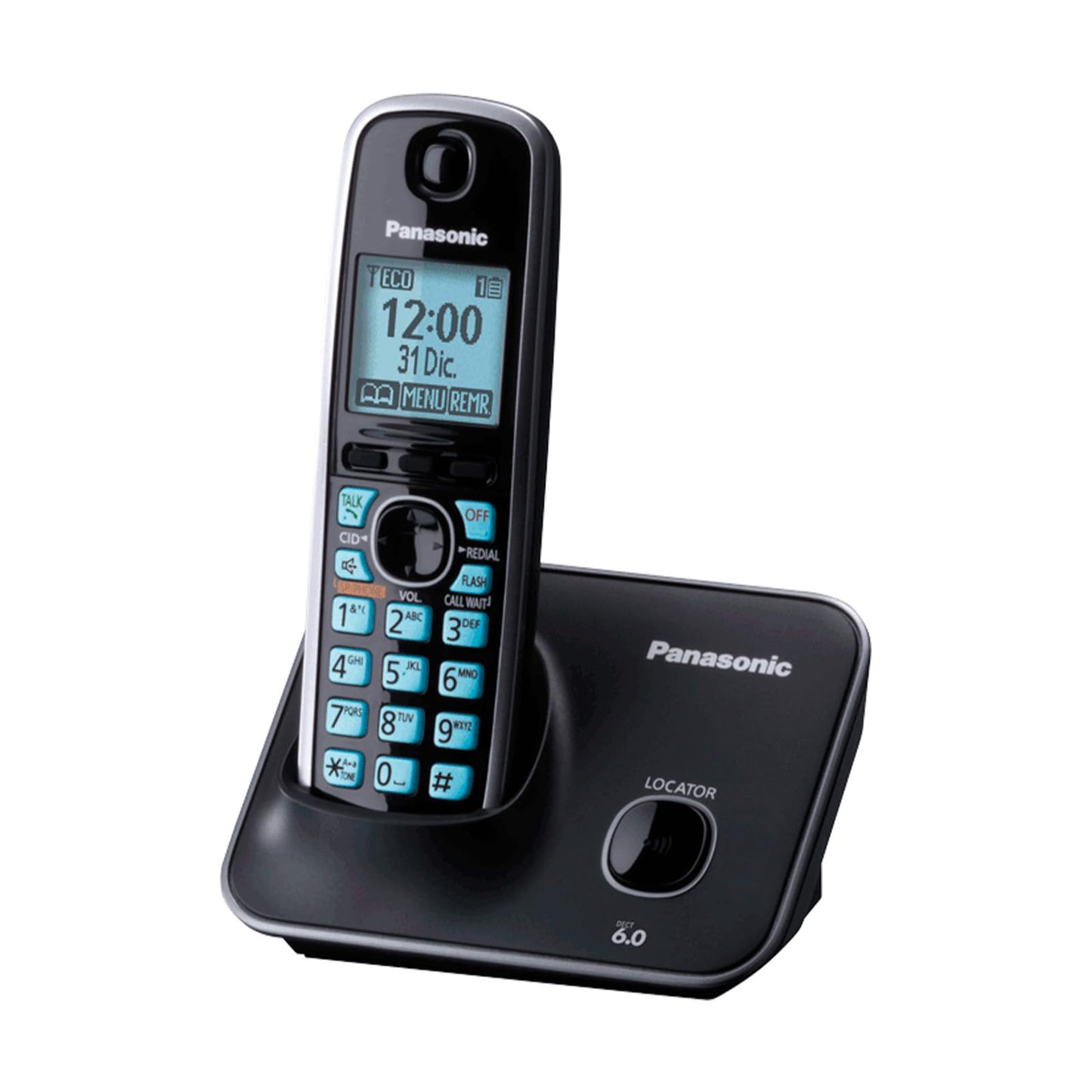 Panasonic Teléfono Inalámbrico KX-TG4111MEB DECT con Pantalla LCD de 1.8” Negro