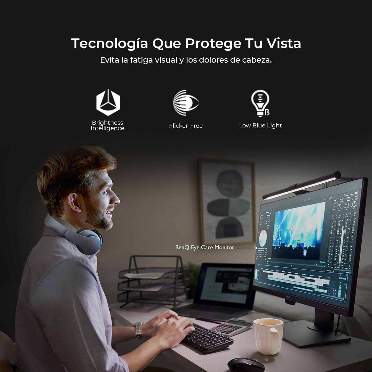 BenQ Monitor GW3290QT 31.5" 2K QHD USB-C Ergonómico con micrófono y bocinas integradas con reducción de Ruido, Modo M-Book