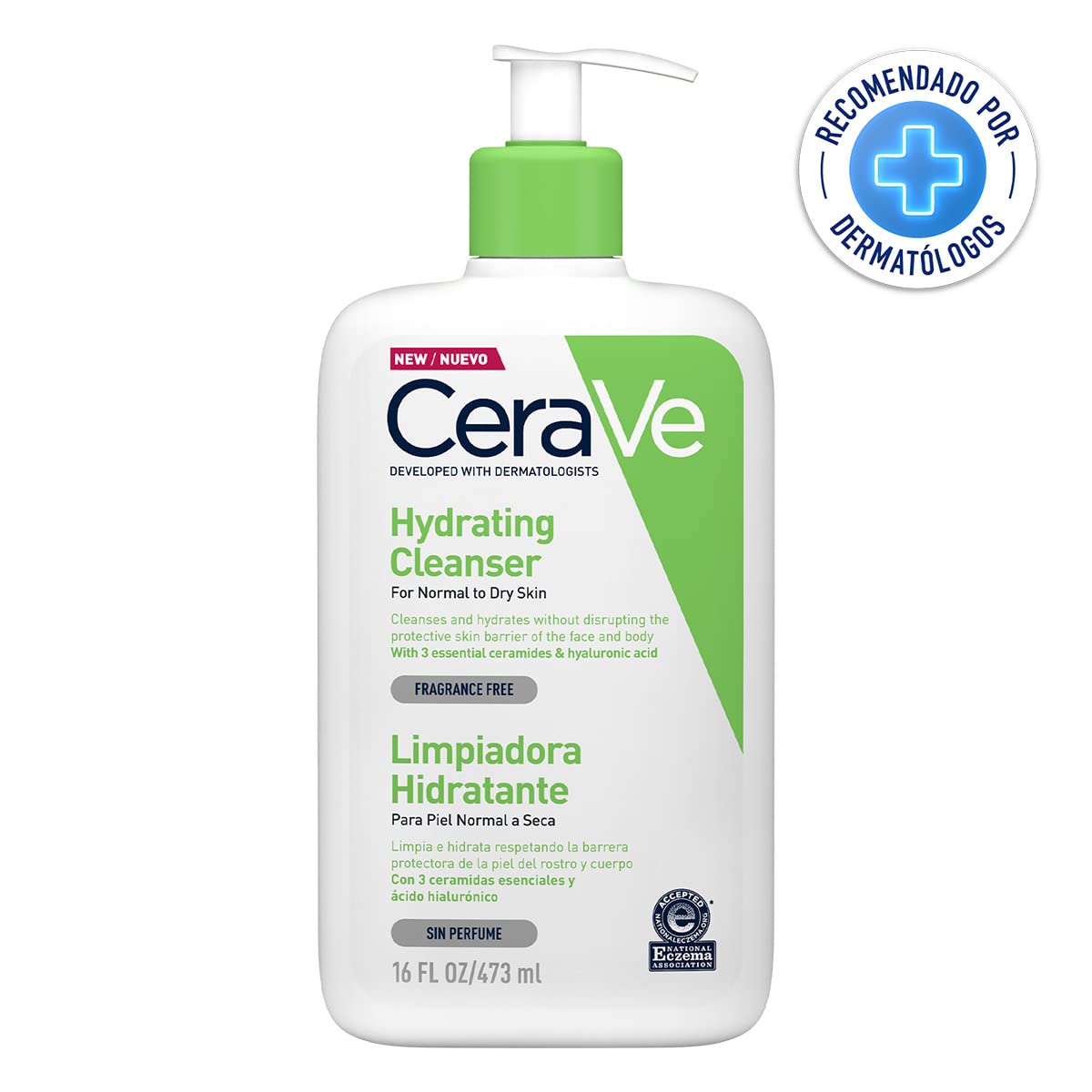 CeraVe Limpiadora Hidratante |473ml| Limpiador facial diario para piel seca + Loción Hidratante |237ml| Loción hidratante para rostro y cuerpo para piel seca
