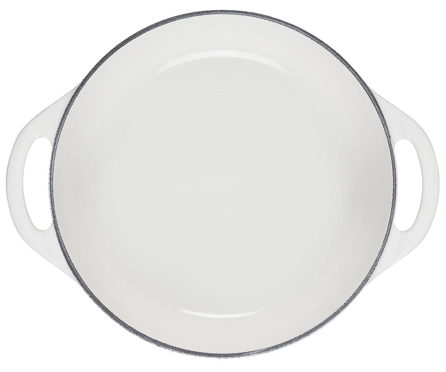 Le Creuset Horno redondo poco profundo de hierro fundido esmaltado, 2.75 cuartos de galón, blanco
