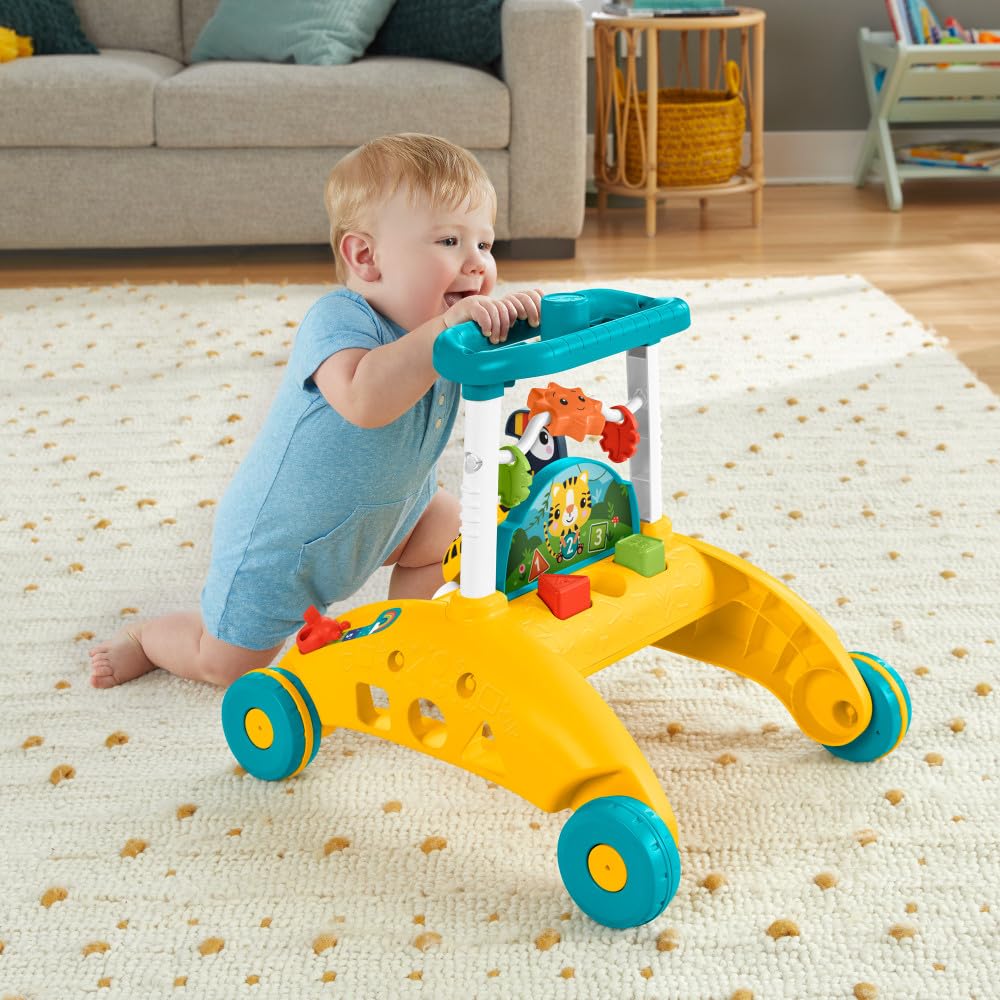 FISHER-PRICE, Andadera para Bebés de Dos Lados Primeros Pasos, Juguete para Bebé, 6 Meses en Adelante, Juguete de aprendizaje interactivo que crece con tu bebé