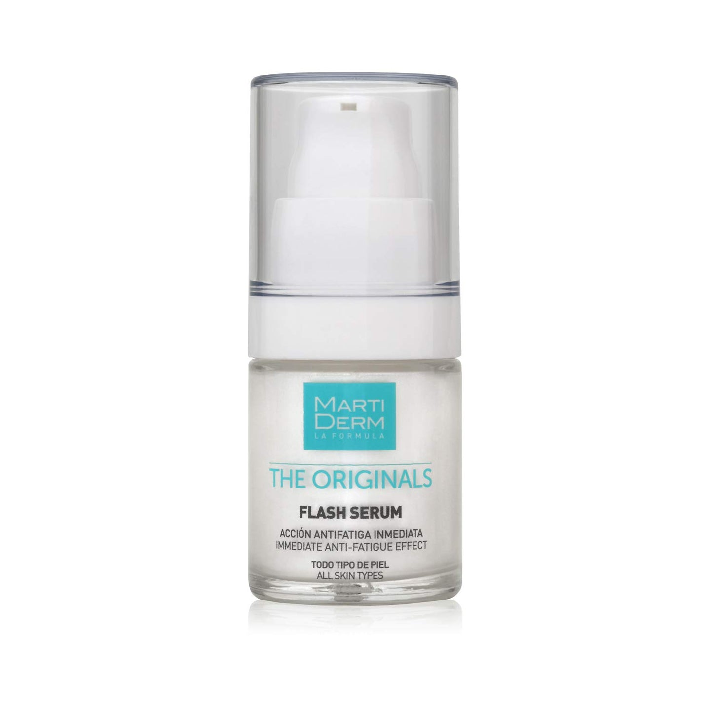 MartiDerm Flash Sérum Facial hidratante efecto antifatiga inmediata. Ácido Hialurónico + Silicio + Proteínas tensoras. Disimula arrugas e imperfecciones al instante - 15 ml
