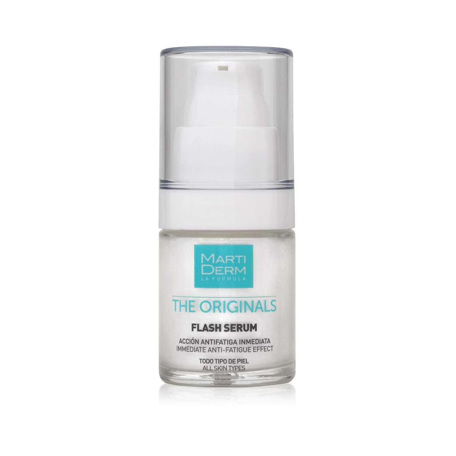 MartiDerm Flash Sérum Facial hidratante efecto antifatiga inmediata. Ácido Hialurónico + Silicio + Proteínas tensoras. Disimula arrugas e imperfecciones al instante - 15 ml