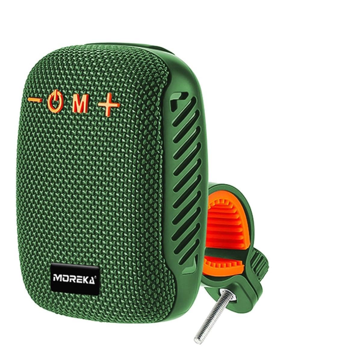 Bocina Bluetooth MOREKA Verde 405 TF Card Radio FM Resistente al Agua 8W para Moto
