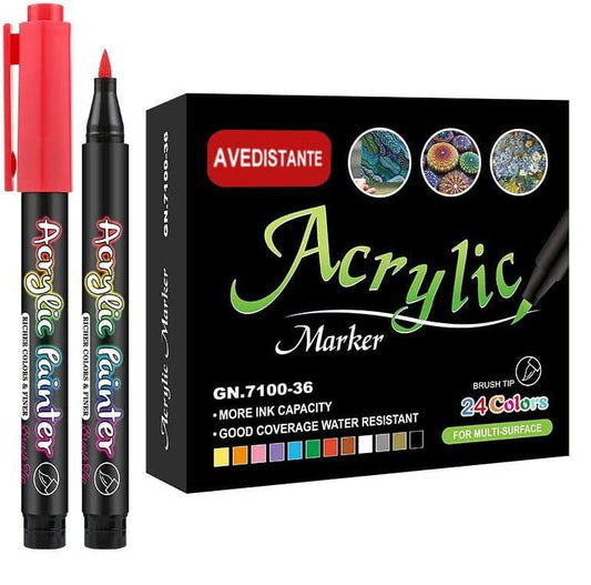 AVEDISTANTE conjunto de pintura Juego de rotuladores acrílicos,juego de rotuladores de arte de pintura para madera de roca,metal, plástico, vidrio, lienzo, cerámica, huevos de Pascua y más