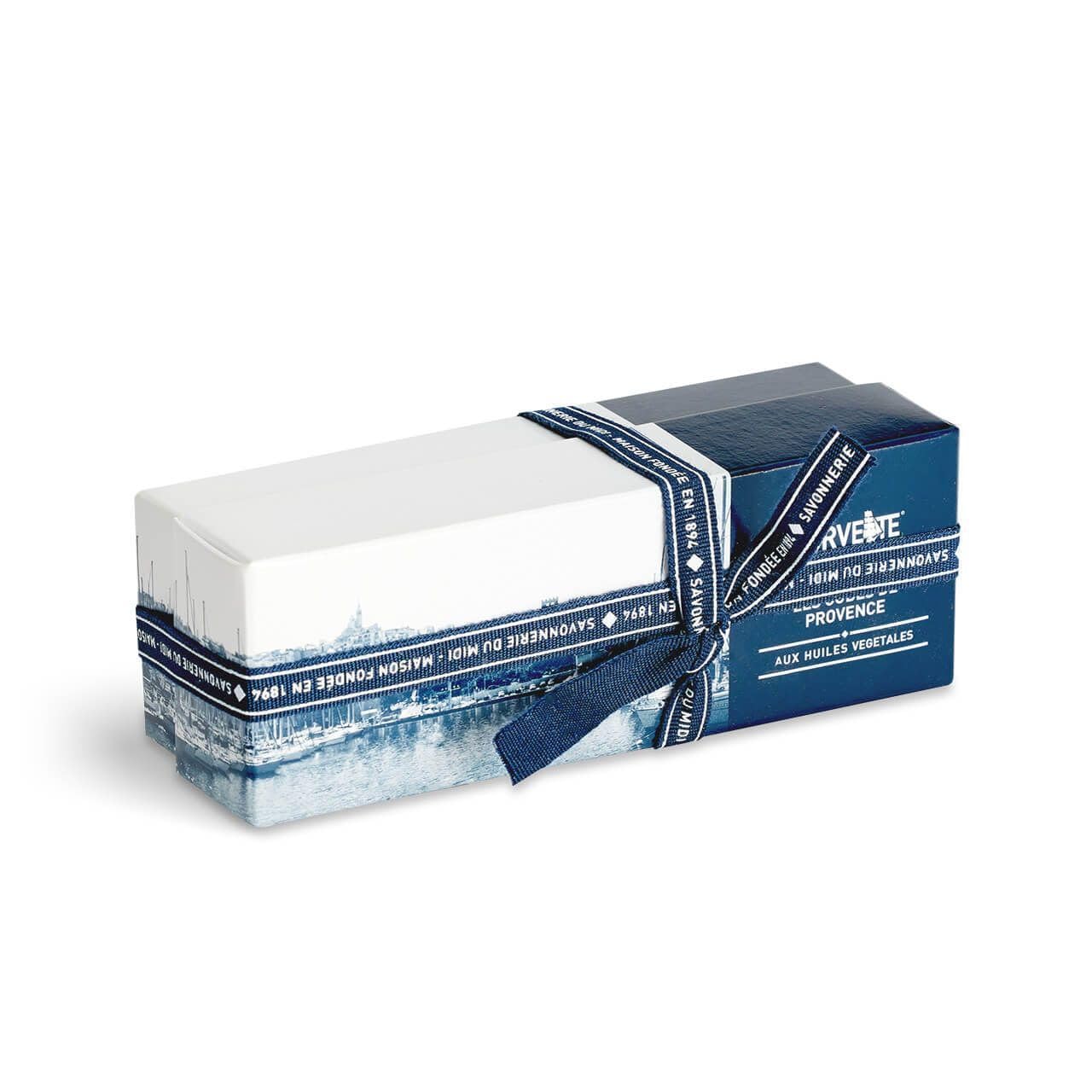 La Corvette | Cofre para Regalo de 3 Jabones Naturales de Oliva, Miel y Castañas y Albahaca, Hecho en Provence 100% de Aceites Vegetales Puros, Sin Parabenos, 3 piezas de 100 g.