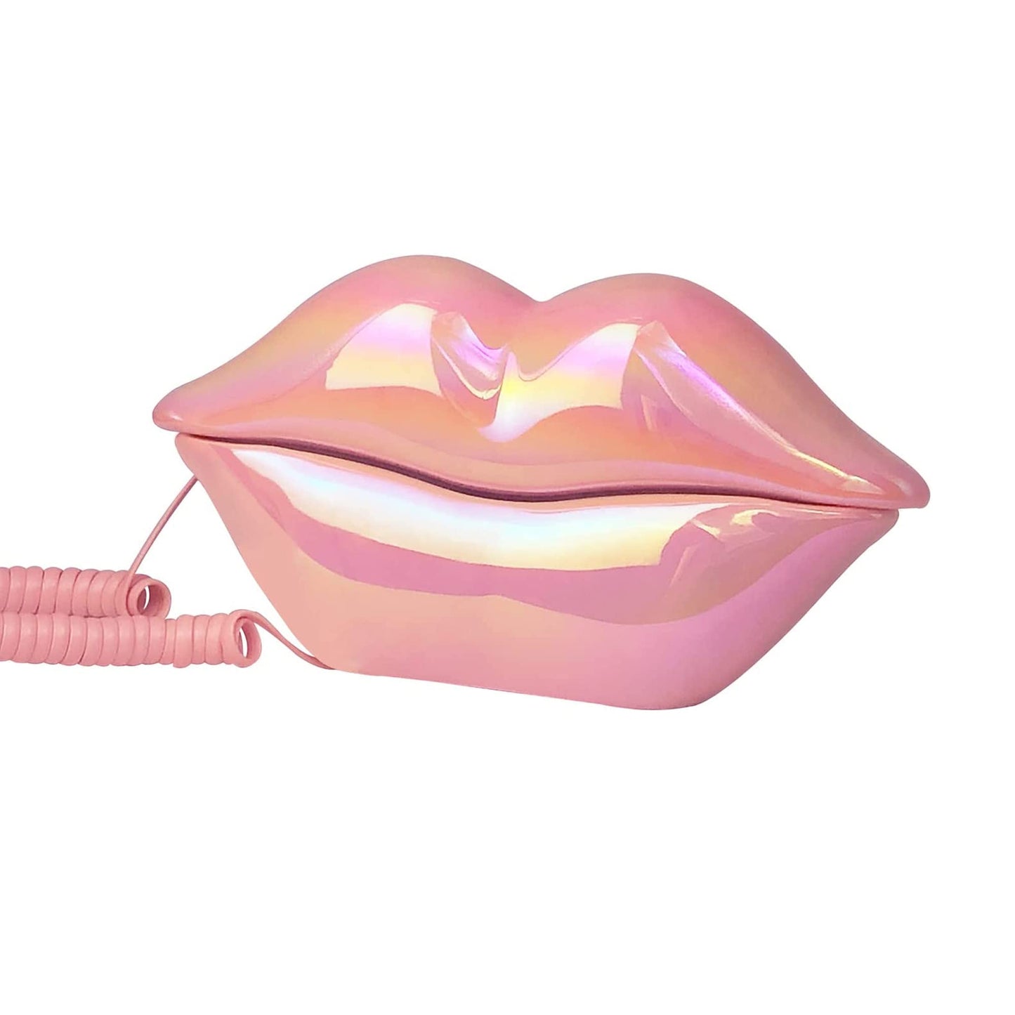 Benotek - Teléfono de labios rosados, juego de teléfono fijo con cable para oficina en casa, hotel, divertido y lindo teléfono de boca para fotografía, decoración de fiesta y regalo novedoso