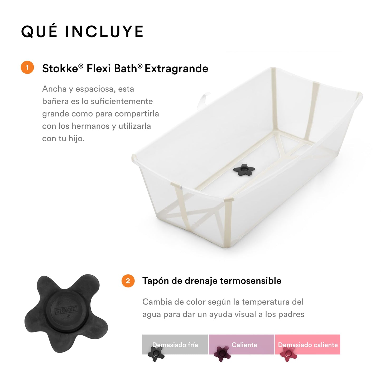 Stokke Flexi Bath X-Large, Sandy Beige - Bañera plegable para bebé - Ligera, duradera y fácil de guardar - Práctica para usar en casa o de viaje - De 0 a 6 años