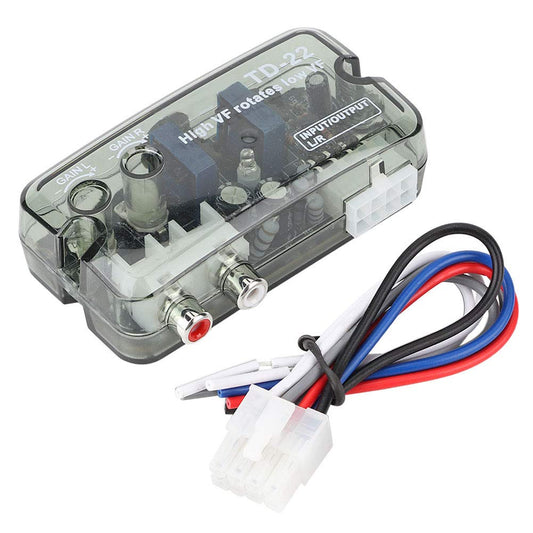 Convertidor de Audio Acouto Negro para Coche estéreo con Adaptador de Nivel de Altavoz para subwoofer y Reproductor de CD