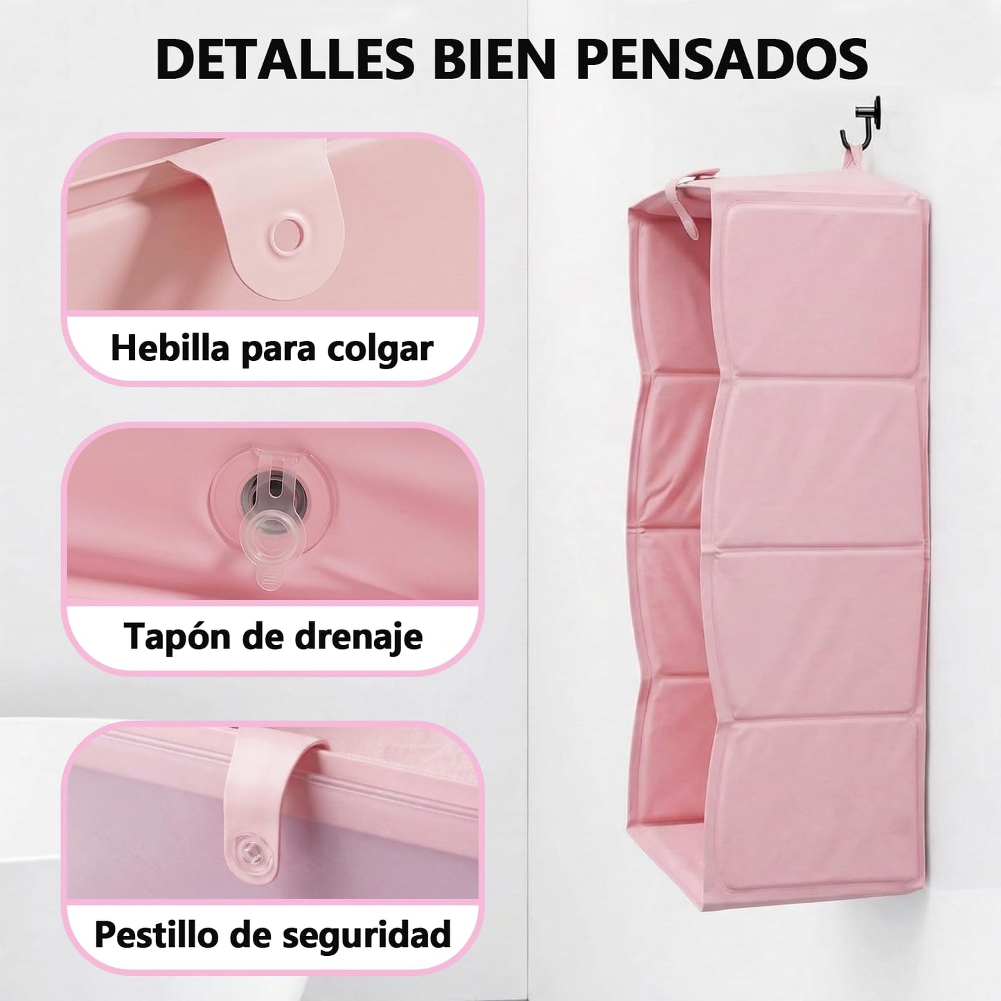 OVQZAW Bañera Plegable para Bebe, Tina Plegable para Bebe, 68 cm X 40 cmx 21 cm Tpu Impermeable con Tapón de Drenaje, Fácil de Limpiar, Duradero, para Niños Y Niñaspara Bebés de 6 A 3 Años