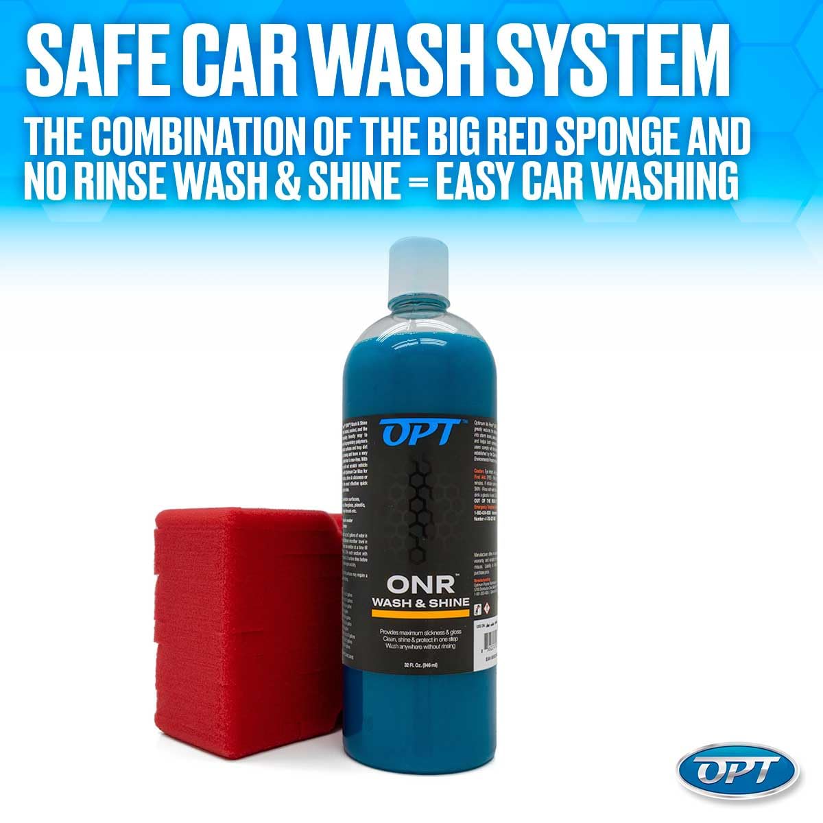 Toalla de Secado de Coche y Esponja de Lavado Optimum Polymer Technologies Roja Grande de Microfibra