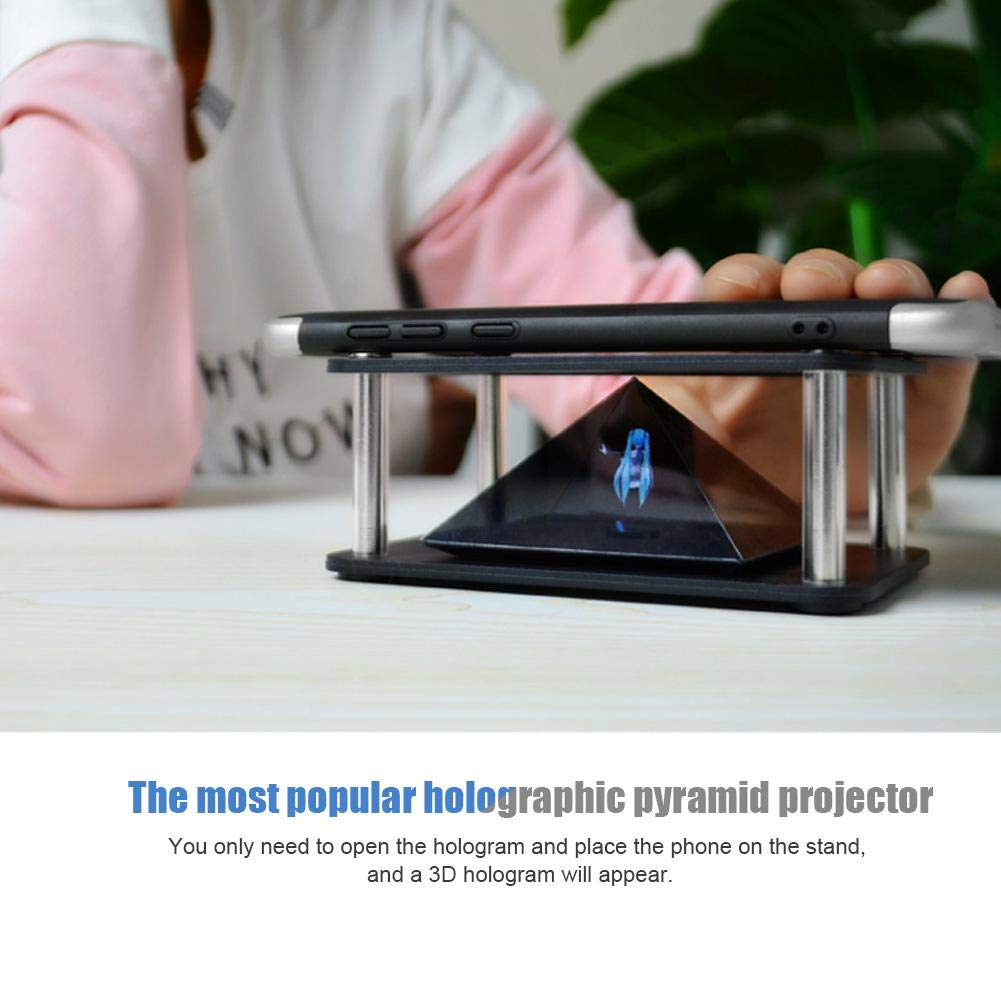 Proyector de Holograma 3D para Smartphone, Soportes de proyector 3D, pirámide de 360 Grados, para Cualquier Smartphone móvil de 3.5 a 6 Pulgadas, Holograma (Cilindro)