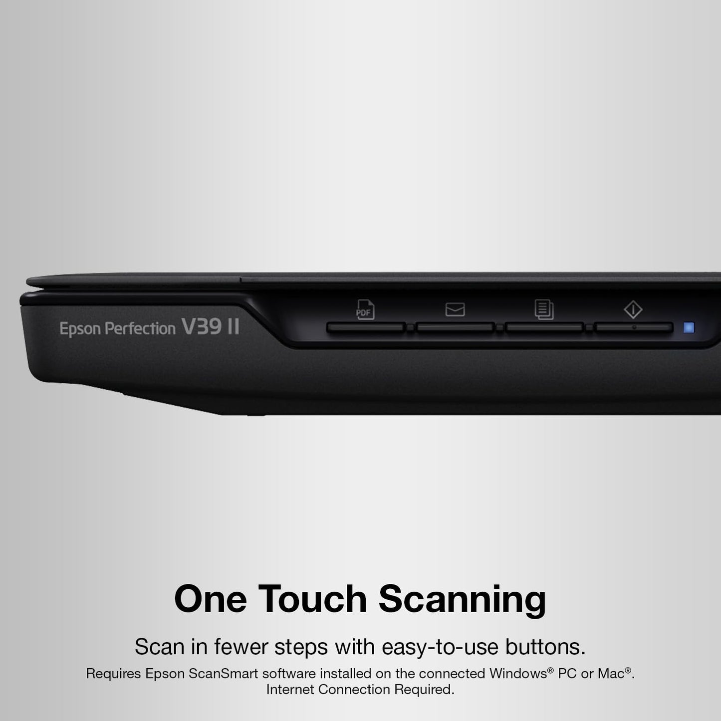 Escáner Plano Epson Perfection V39 II a Color Resolución 4800 PPP Tapa Extraíble Alta para Escaneo a la Nube USB