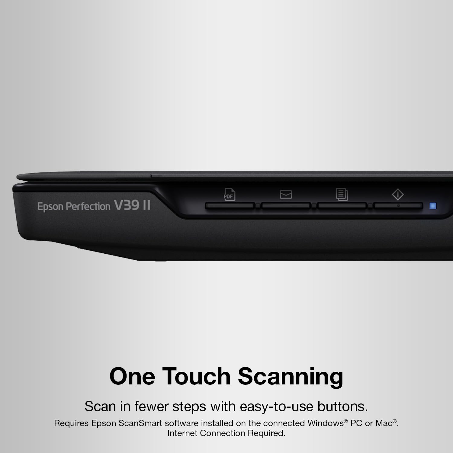 Escáner Plano Epson Perfection V39 II a Color Resolución 4800 PPP Tapa Extraíble Alta para Escaneo a la Nube USB
