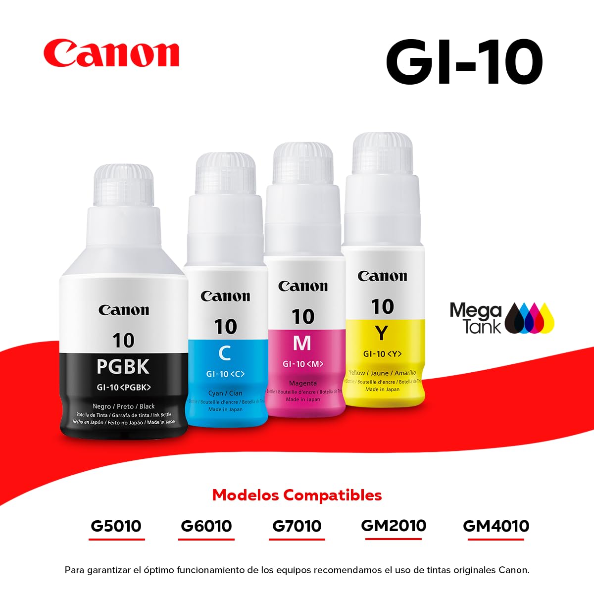 Botella de Tinta Canon Amarilla 70ml para G6010 y G7010