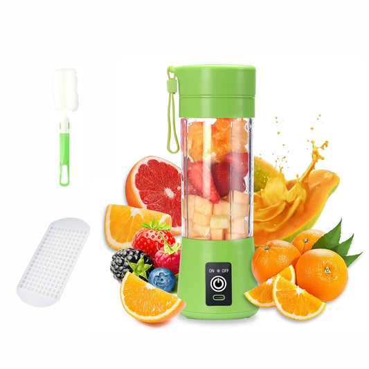 Batidora portátil, 150 watt para batidos y smoothies, 400 ml batidora de viaje recargable por USB, botella sin BPA (Con Cepillo Esponja Verde Claro*1 + Ice Lattice*1)