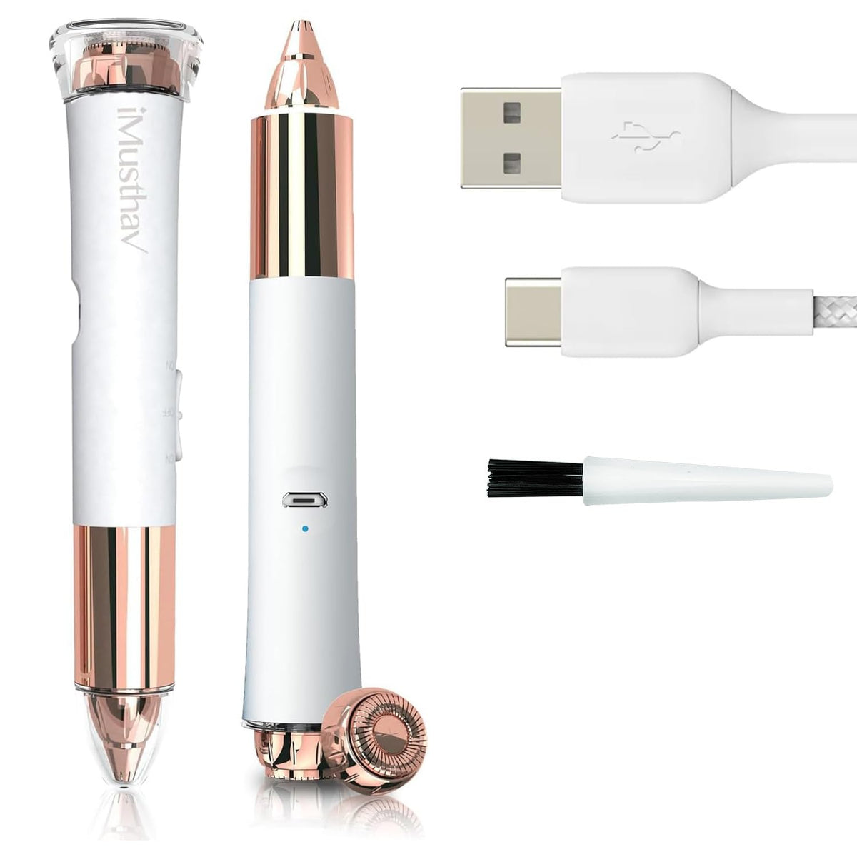 Removedor 2‑en‑1 de Vello para Cejas y Facial para Mujer, Indoloro Flawless