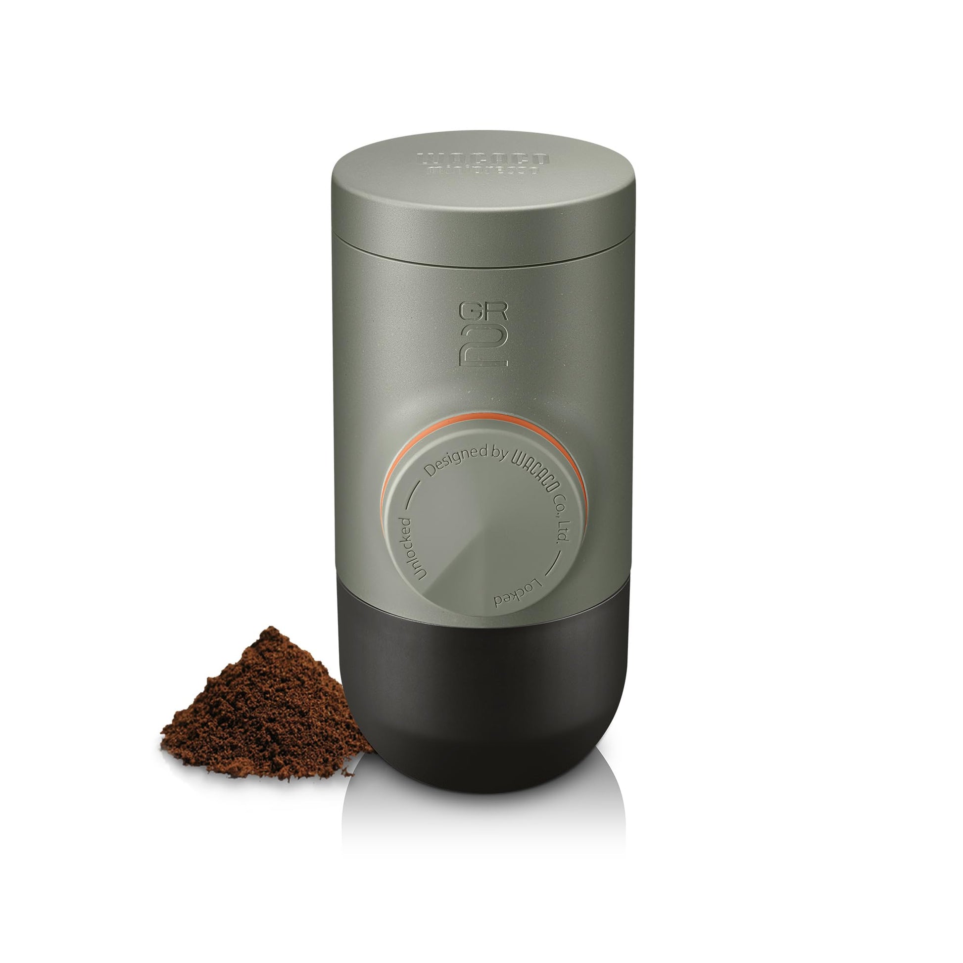 WACACO Minipresso GR2 - Cafetera de café molido compatible con máquina de café molido, portátil de 18 bares operado manualmente, cafetera espresso sobre la marcha, ultra pequeña para viajes, camping,