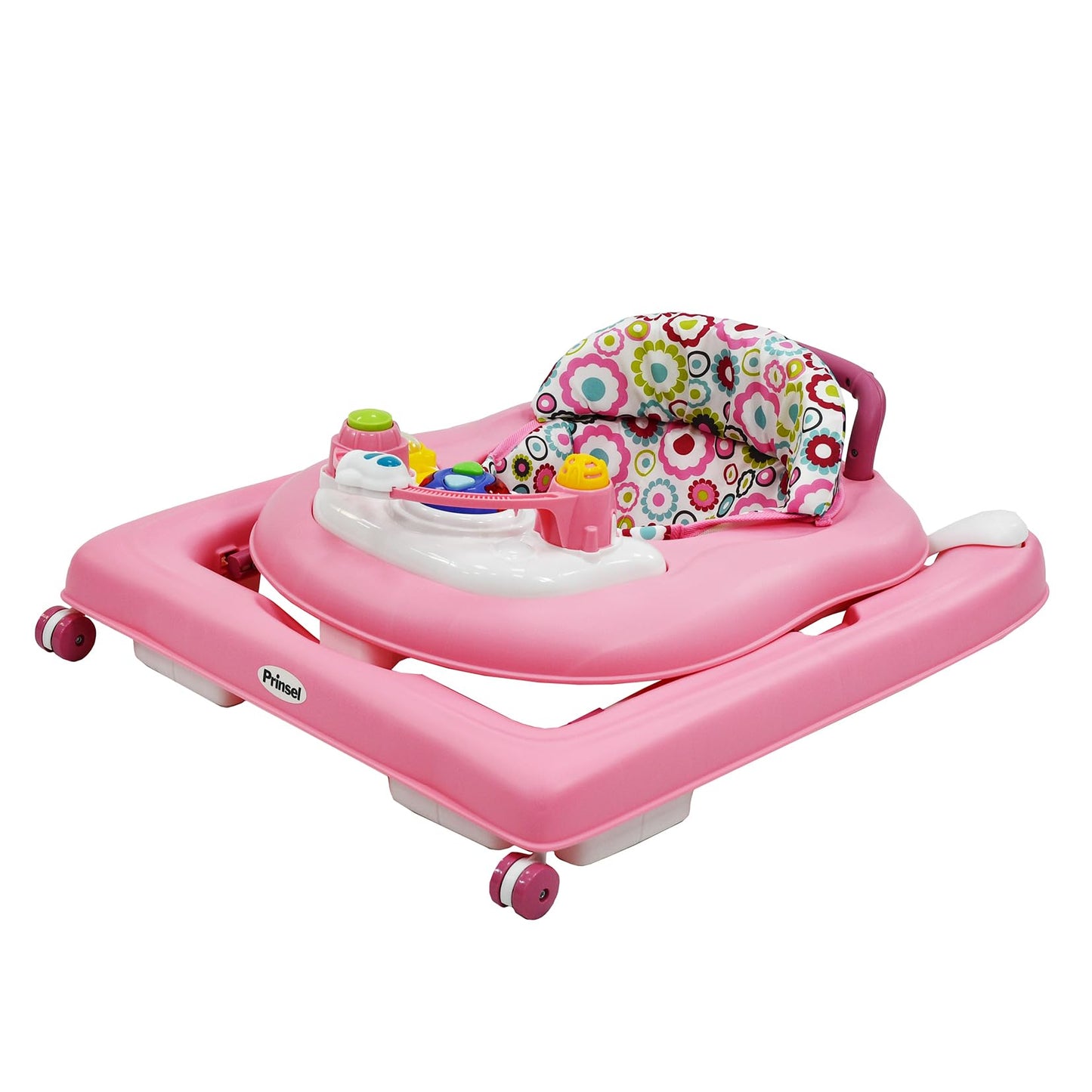 Andadera PRINSEL Rosa 3 en 1 con Asiento Acolchonado y Tablero Interactivo para Bebé