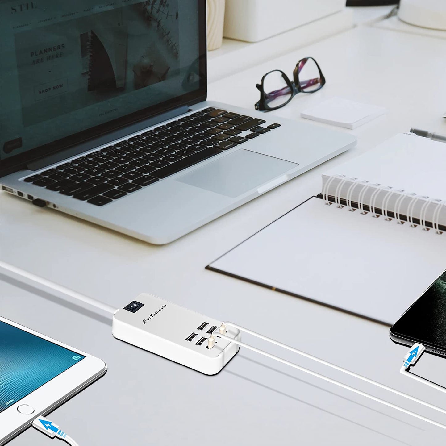 Hub USB 6 Puertos EE.UU. AC Power para Escritorio con Cable
